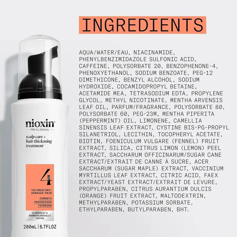 Nioxin System 4 Scalp Care + Hair Thickening Leave-In Treatment Colored 6.8oz
